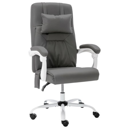 Silla de oficina de masaje cuero sintético gris de vidaXL, Sillas de oficina - Ref: Foro24-20313, Precio: 181,11 €
