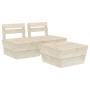 Muebles de palets para jardín 3 pzas madera de abeto impregnada