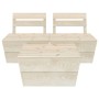 Muebles de palets para jardín 3 pzas madera de abeto impregnada