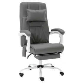 Silla de oficina de masaje cuero sintético gris de vidaXL, Sillas de oficina - Ref: Foro24-20315, Precio: 195,72 €, Descuento: %