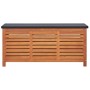 Caja de almacenaje jardín madera maciza eucalipto 117x50x55 cm