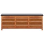 Caja de almacenaje jardín madera maciza eucalipto 150x50x55 cm