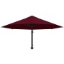 Sombrilla de pared con palo de metal burdeos 300 cm
