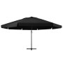 Sombrilla de jardín con palo de aluminio negra 500 cm