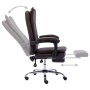 Silla de oficina de cuero sintético marrón de vidaXL, Sillas de oficina - Ref: Foro24-20353, Precio: 175,23 €