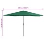 Sombrilla de jardín con palo de metal verde 390 cm
