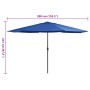 Sombrilla de jardín con palo de metal azul azure 390 cm