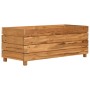 Arriate elevado madera de teca reciclada y acero 100x40x38 cm en Maceteros y jardineras | Comprar online en Foro24