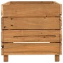 Arriate elevado madera de teca reciclada y acero 100x40x38 cm en Maceteros y jardineras | Comprar online en Foro24