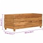 Arriate elevado madera de teca reciclada y acero 100x40x38 cm en Maceteros y jardineras | Comprar online en Foro24