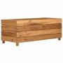 Arriate elevado madera de teca reciclada y acero 100x40x38 cm en Maceteros y jardineras | Comprar online en Foro24
