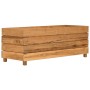 Arriate elevado madera de teca reciclada y acero 100x40x38 cm en Maceteros y jardineras | Comprar online en Foro24