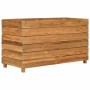 Arriate elevado madera de teca reciclada y acero 100x40x55 cm en Maceteros y jardineras | Comprar online en Foro24