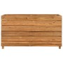 Arriate elevado madera de teca reciclada y acero 100x40x55 cm en Maceteros y jardineras | Comprar online en Foro24
