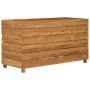Arriate elevado madera de teca reciclada y acero 100x40x55 cm en Maceteros y jardineras | Comprar online en Foro24