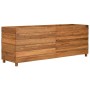 Arriate elevado madera de teca reciclada y acero 150x40x55 cm en Maceteros y jardineras | Comprar online en Foro24