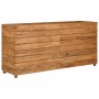 Arriate elevado madera de teca reciclada y acero 150x40x72 cm