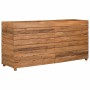 Arriate elevado madera de teca reciclada y acero 150x40x72 cm