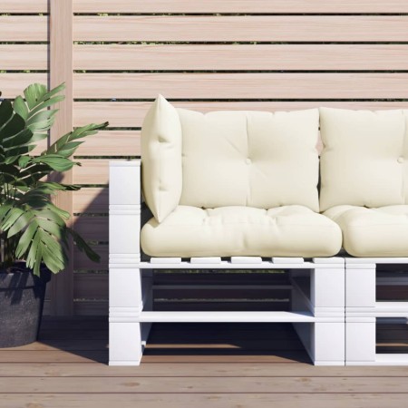 Cojines para sofá de palets 3 unidades tela crema