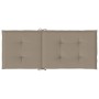 Cojín silla de jardín respaldo alto 2 uds tela taupé 120x50x3cm
