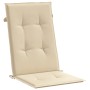 Cojín silla de jardín respaldo alto 2 uds tela beige 120x50x3cm