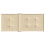 Cojín silla de jardín respaldo alto 2 uds tela beige 120x50x3cm