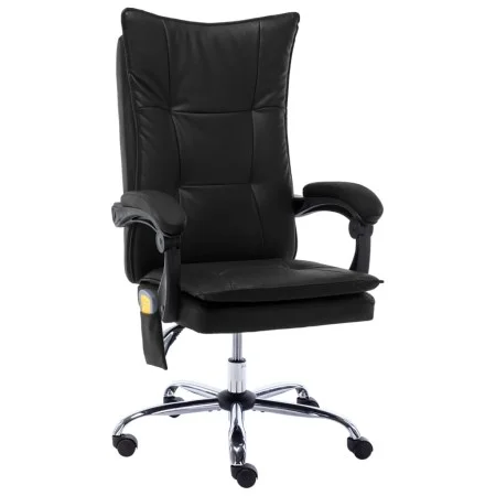 Silla de oficina de masaje de cuero sintético negra de vidaXL, Sillas de oficina - Ref: Foro24-20356, Precio: 207,31 €, Descu...