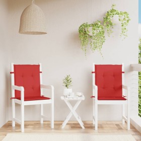 Cojín silla jardín respaldo bajo 2 uds tela Oxford rojo Cojín silla jardín respaldo bajo 2 uds tela Oxford rojo