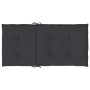 Cojín de silla de jardín respaldo bajo 2 uds tela Oxford negro