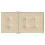 Cojín de silla de jardín respaldo bajo 2 uds tela Oxford beige