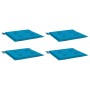 Cojines de silla de jardín 4 uds tela azul 40x40x3 cm
