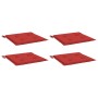 Cojines de silla de jardín 4 uds tela rojo 40x40x4 cm