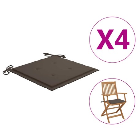 Cojines de silla de jardín 4 uds tela taupé 40x40x4 cm en Cojines para sillas y sofás | Comprar online en Foro24