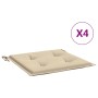 Cojines de silla de jardín 4 uds tela beige 40x40x4 cm