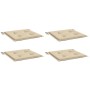 Cojines de silla de jardín 4 uds tela beige 40x40x4 cm