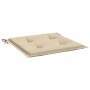 Cojines de silla de jardín 4 uds tela beige 40x40x4 cm