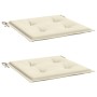 Cojines de silla de jardín 2 uds tela Oxford crema 50x50x3 cm