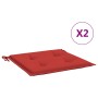 Cojines de silla de jardín 2 uds tela Oxford rojo 50x50x4 cm