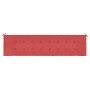 Cojín de banco de jardín tela Oxford rojo 200x50x4 cm