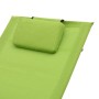 Tumbona con almohada textileno verde