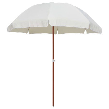 Sombrilla con palo de acero blanco arena 240 cm en Sombrillas | Comprar online en Foro24