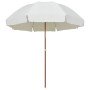 Sombrilla de jardín con palo de acero blanco arena 300 cm