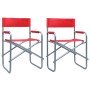 Sillas de director 2 unidades acero rojo en Sillas de jardín | Comprar online en Foro24