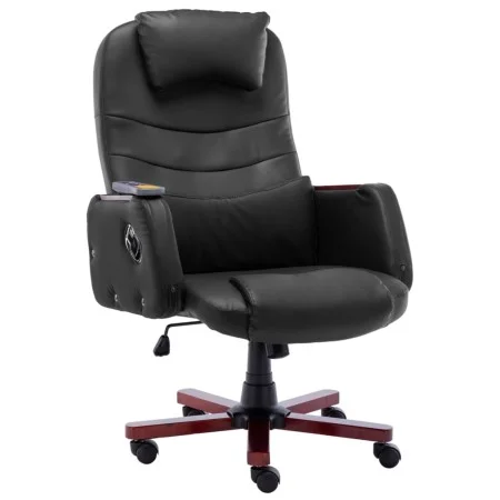 Silla de oficina de masaje de cuero sintético negra de vidaXL, Sillas de oficina - Ref: Foro24-20379, Precio: 258,02 €, Descu...