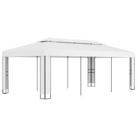 Cenador con doble techo blanco 3x6 m en Carpas y cenadores | Comprar online en Foro24
