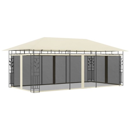 Cenador con mosquitera color crema 6x3x2,73 m en Carpas y cenadores | Comprar online en Foro24