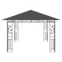 Cenador con mosquitera gris antracita 4x3x2,73 m 180 g/m²