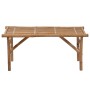 Banco de jardín plegable con cojín bambú 118 cm