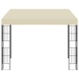 Cenador con montaje en la pared tela color crema 3x3 m