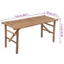 Banco de jardín plegable con cojín bambú 118 cm